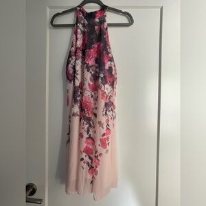SHEIN Pink Floral Halter Dress